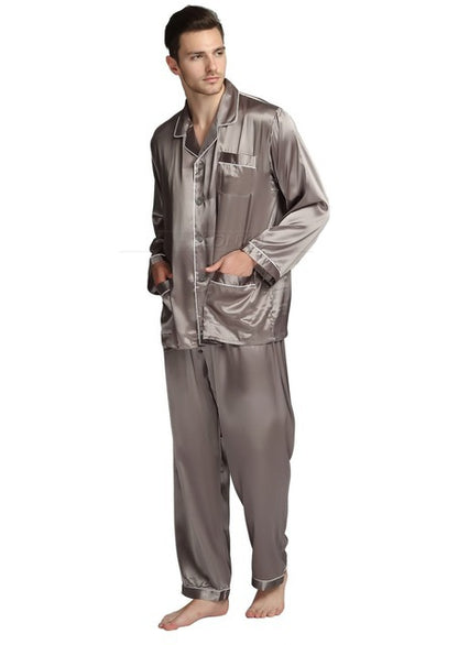 Men's Silk Satin Pajamas Suit for Relaxed Casual Comfort