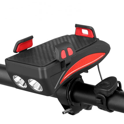 Motorcycle Bicycle Phone Holder with Charging & Front Lamp