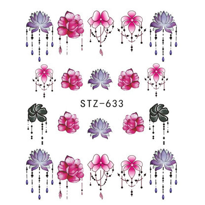 Buy Cute Butterfly Flower Nail Sticker Water Transfer Design.