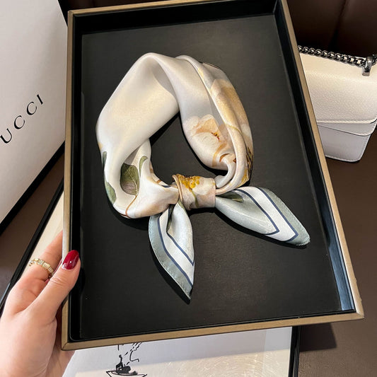 Buy Beige Silk Square Scarf for Women Versatile & Easy to Style