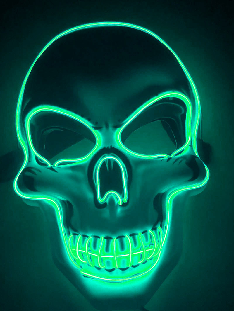 Buy Halloween Skeleton Mask LED Glow Scary Costume Party Wear