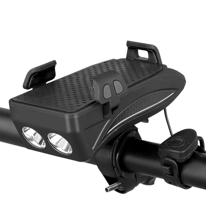 Motorcycle Bicycle Phone Holder with Charging & Front Lamp