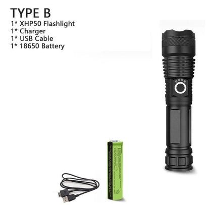 XHP70.2 Powerful USB LED Flashlight for Outdoor Camping