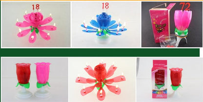 Buy First Musical Lotus Candle Colorful Birthday Cake Decor