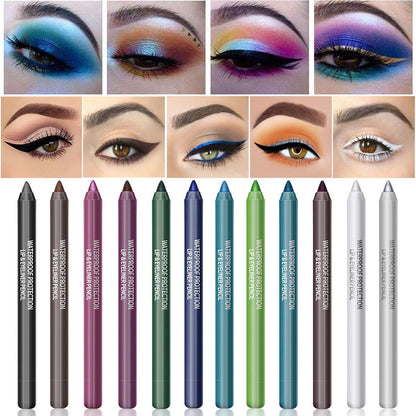 14-Color Waterproof Eyeliner Gel Pen with Pearl Finish