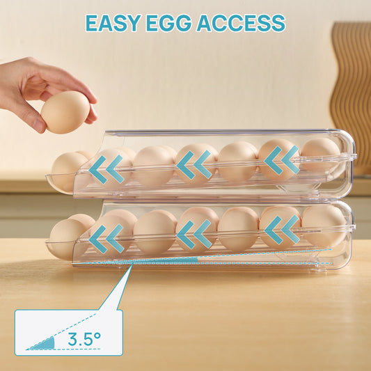 14-Compartment Drawer Egg Storage Box