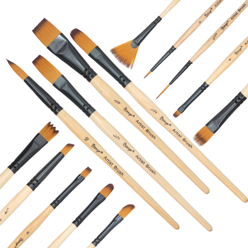 14-Piece Nylon Hair Paint Brush Set