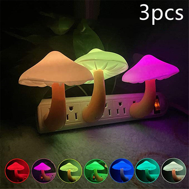 Buy LED Night Light Mushroom Lamp – Wall Socket Warm White Light