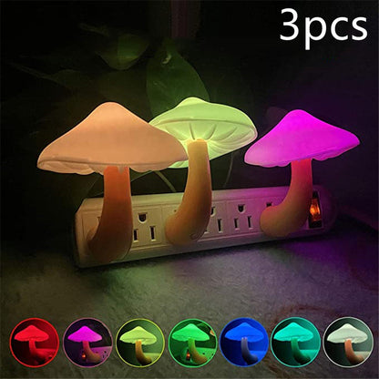 Buy LED Night Light Mushroom Lamp – Wall Socket Warm White Light