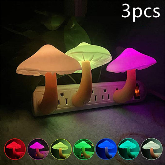 Buy LED Night Light Mushroom Lamp – Wall Socket Warm White Light