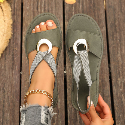 Women's Plus Size Fish Mouth Wedge Jute Sole Sandals