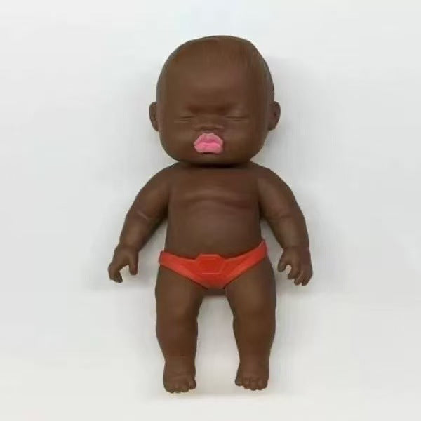 14cm Natasya Black Doll with Clothes Squeeze Toy