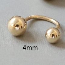 14K Gold Double Ball Screw Back Earrings