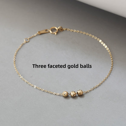 14K Gold Faceted Ball Bracelet