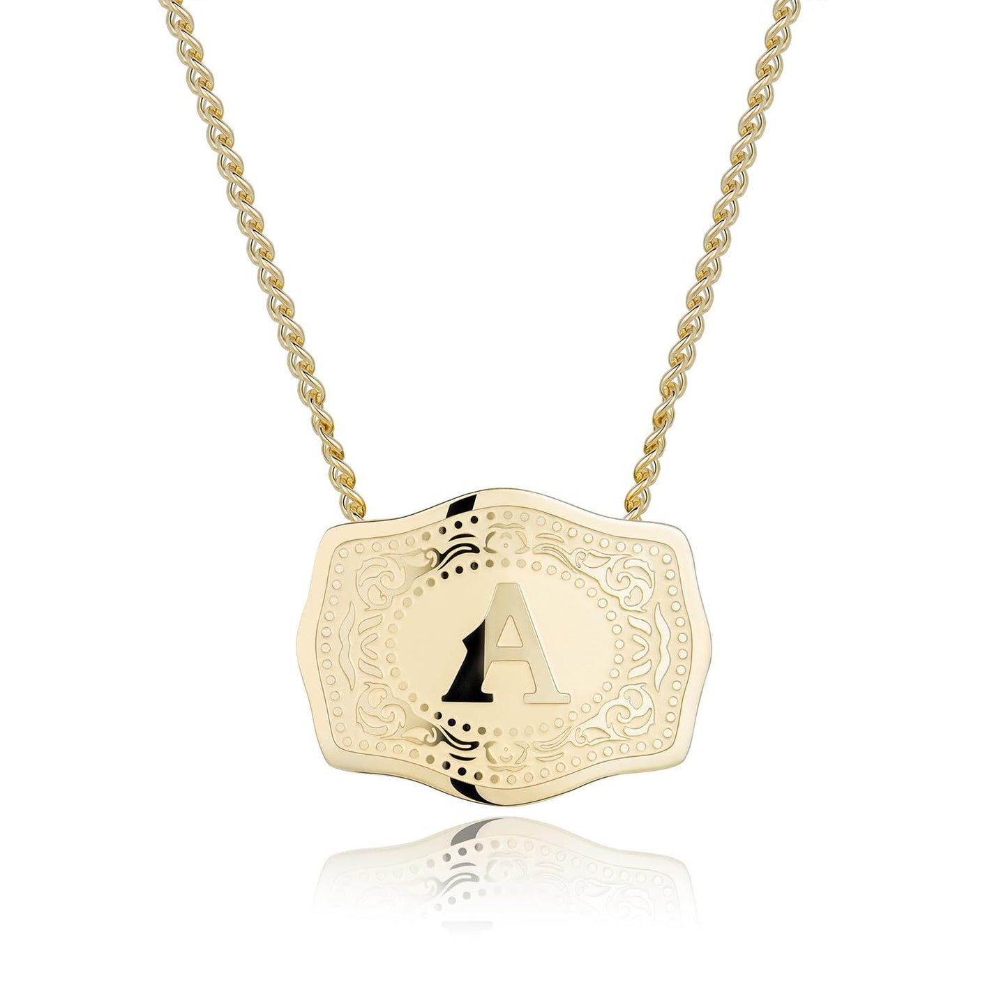 14K gold-plated letter pendant necklace