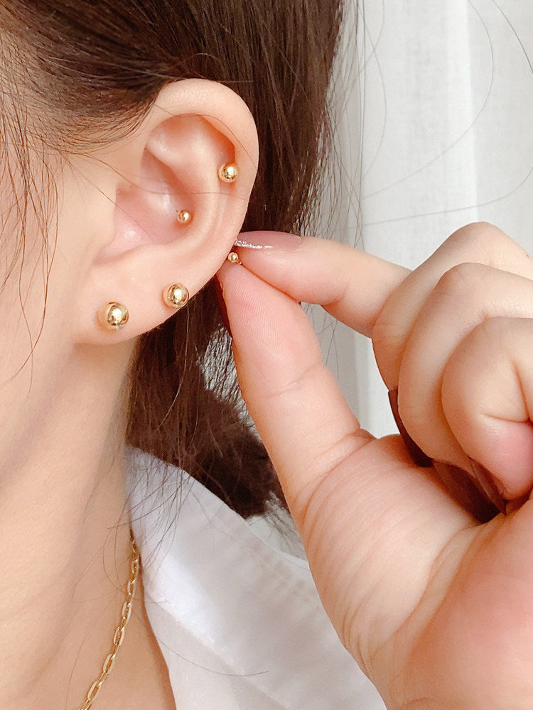 14K Gold Screw Back Ear Studs