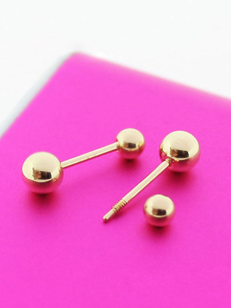 14K Gold Screw Back Ear Studs