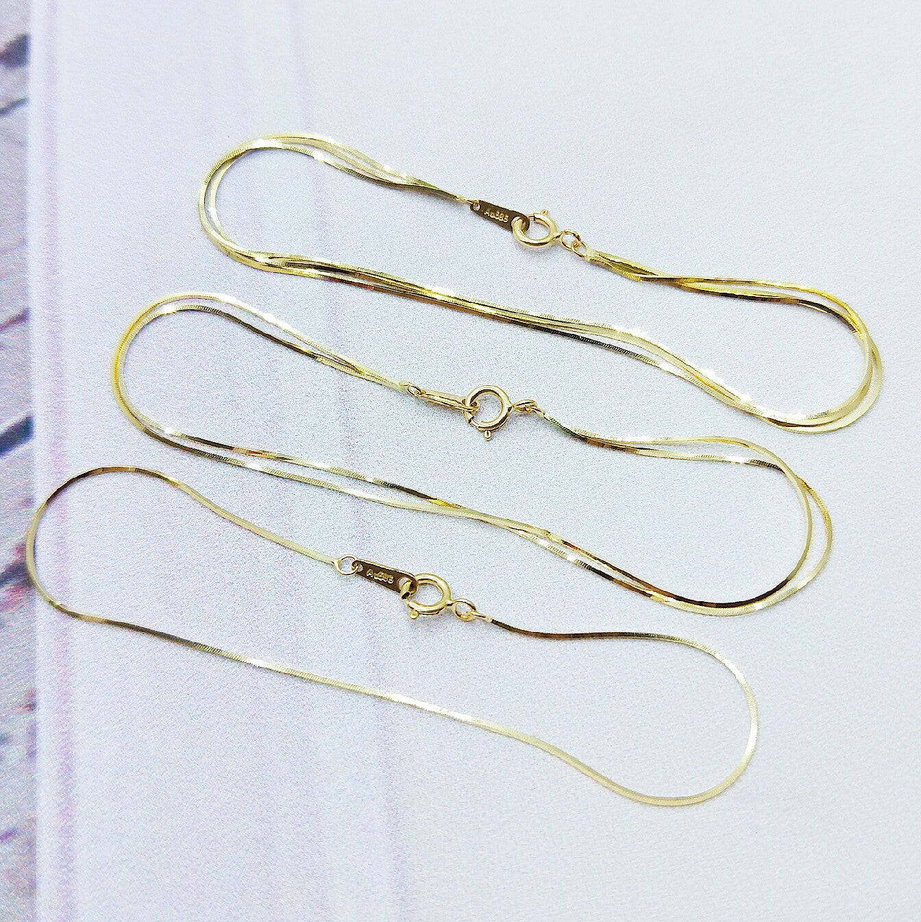 14K Gold Snake Bone Chain Bracelet