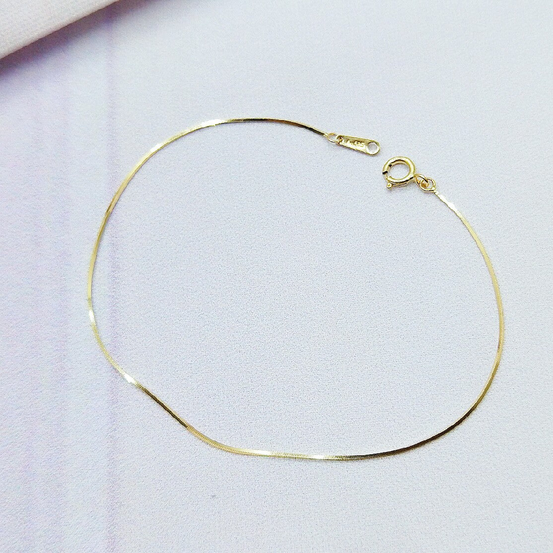 14K Gold Snake Bone Chain Bracelet