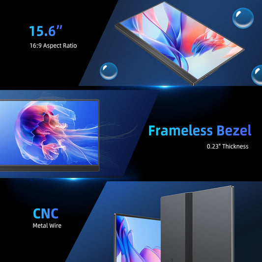 15.6-Inch FHD Portable Monitor with USB-C HDMI & Dual Speakers Global swanky 3