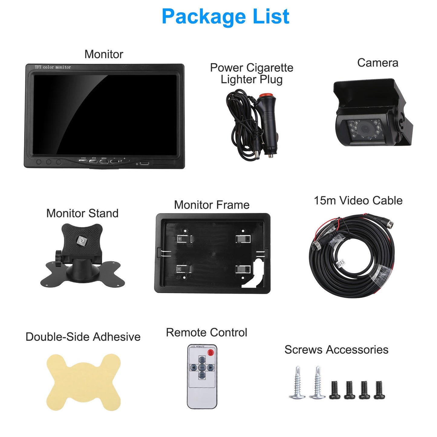 7In Car Backup Camera Monitor Kit Waterproof and IP67 Rated