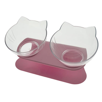 Cat Double Bowl – Ergonomic Food Bowl for Neck Protection