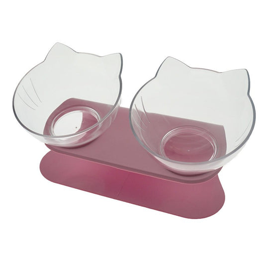 Cat Double Bowl – Ergonomic Food Bowl for Neck Protection