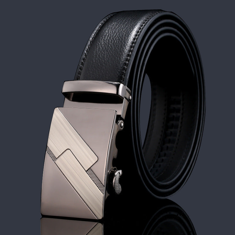 Men’s Genuine Leather Belt Automatic Buckle Stylish & Durable