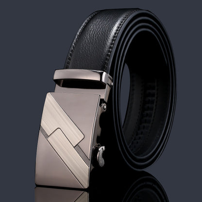 Men’s Genuine Leather Belt Automatic Buckle Stylish & Durable