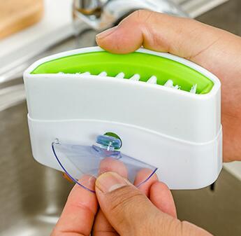 Buy Kitchen Cleaning Brush with Suction Cup for Knives & Fruits
