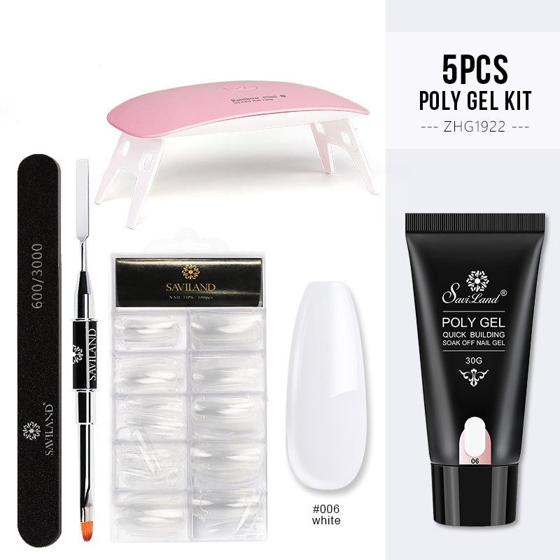 Quick Extension Crystal Gel Nail Set for Long-Lasting Shine