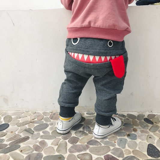 Boys Casual Pants Autumn Cartoon Design Korean Sweatpants
