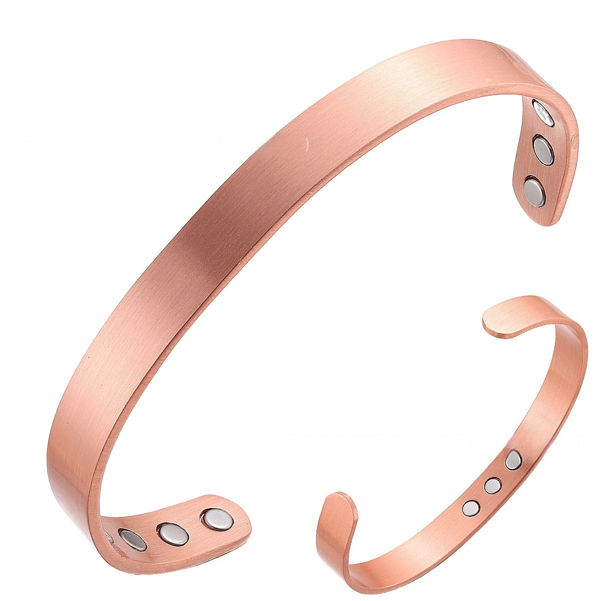 Simple Polished Red Copper Magnetic Bracelet Stylish Jewelry
