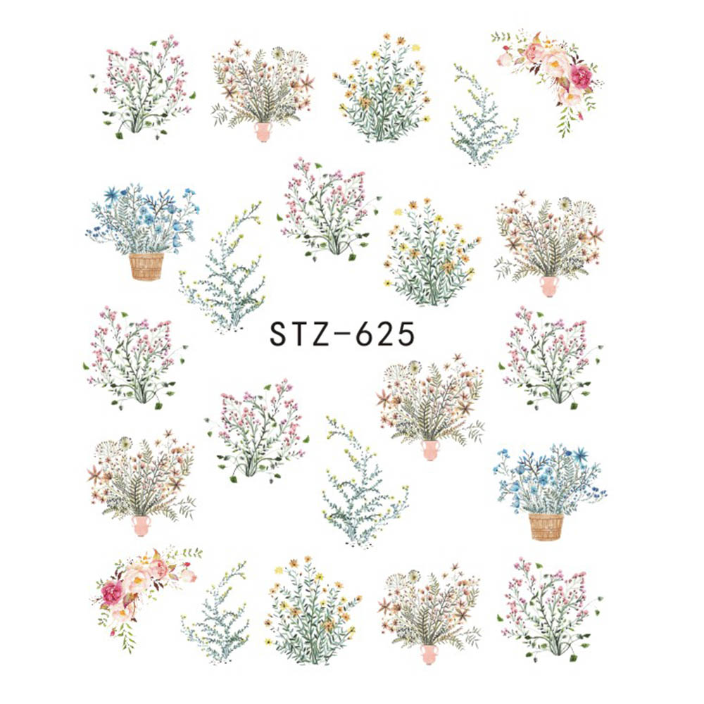 Buy Cute Butterfly Flower Nail Sticker Water Transfer Design.
