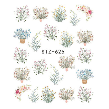 Buy Cute Butterfly Flower Nail Sticker Water Transfer Design.