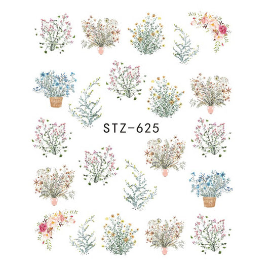 Buy Cute Butterfly Flower Nail Sticker Water Transfer Design.