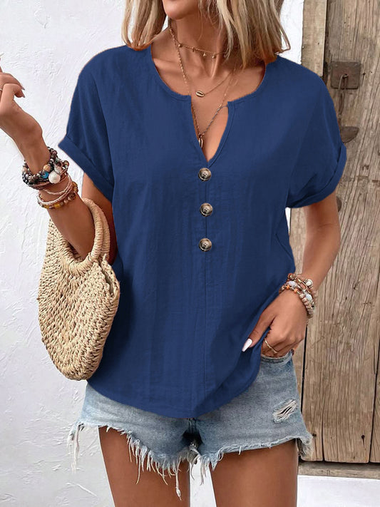 Womens V-Neck Bat Sleeve T-Shirt