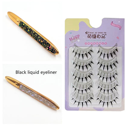 False Eyelashes with Self-Adhesive Eyeliner Multicolor Set