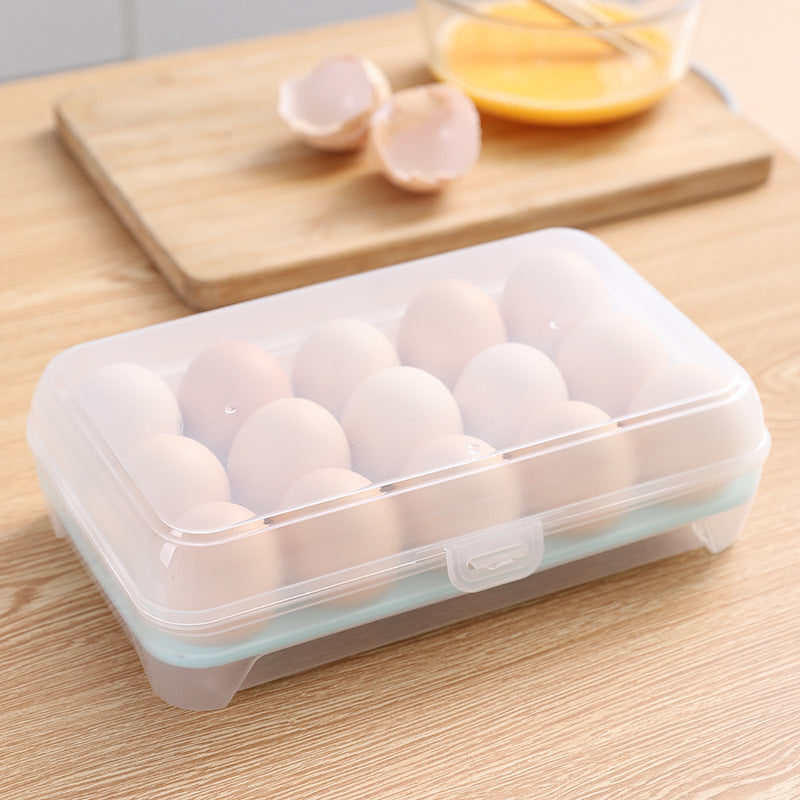 15-compartment refrigerator in the kitchen, egg box and food storage container