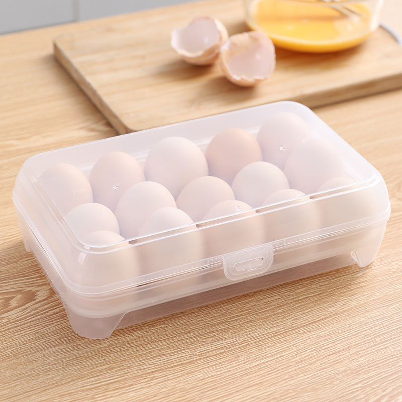 15-compartment refrigerator in the kitchen, egg box and food storage container