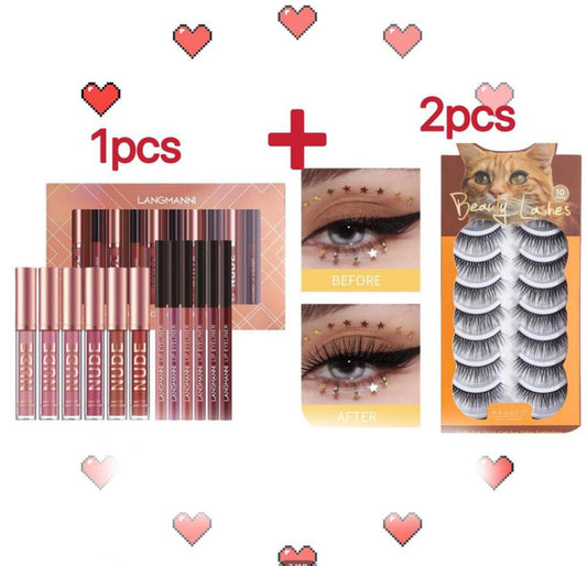 12-Piece Matte Lipstick and Lip Liner Set for Waterproof Wear