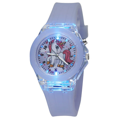 Buy Luminous Unicorn Silicone Quartz Watch for Children and Kids