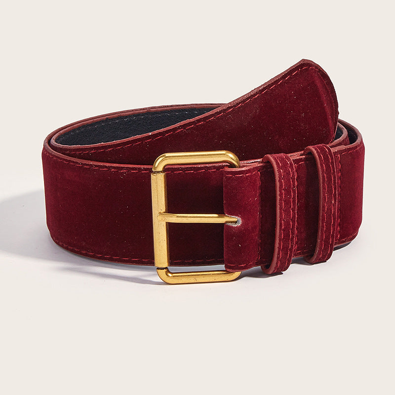Buy Womens Wide Suede Belt High-End Minimalist Fashion Style