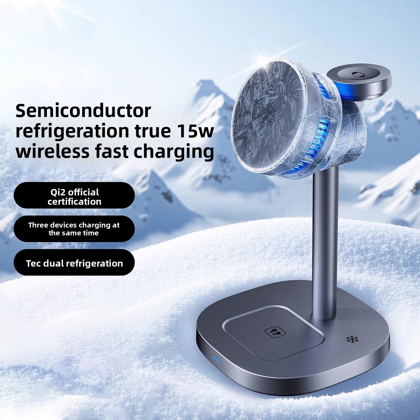 15W Magnetic Wireless Charger with Cooling Function