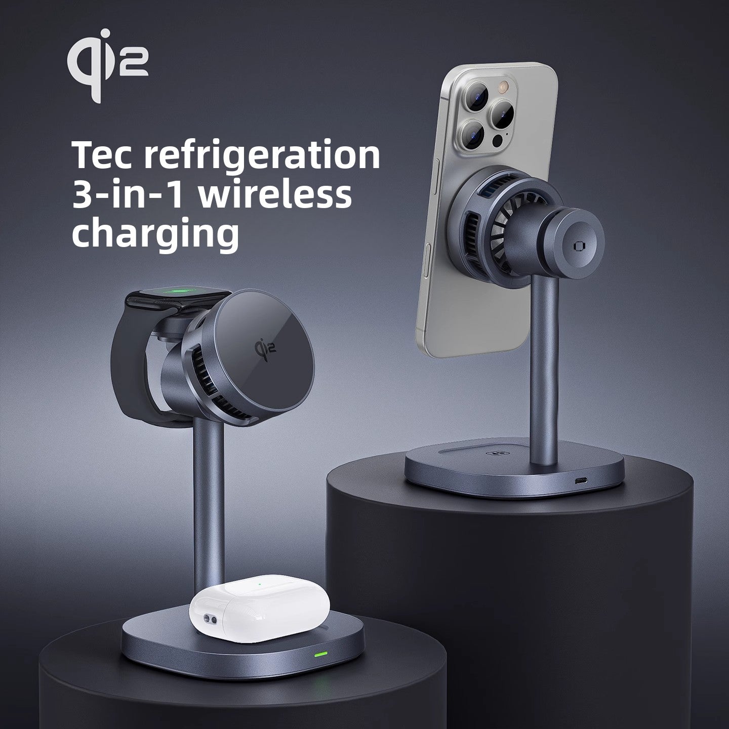 15W Magnetic Wireless Charger with Cooling Function
