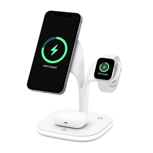 15W Magnetic Wireless Charging Stand for Phone Watch Earphones