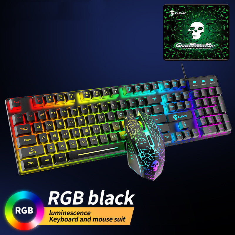Gaming Keyboard Mouse Combo with RGB Lighting & Mouse Pad Set