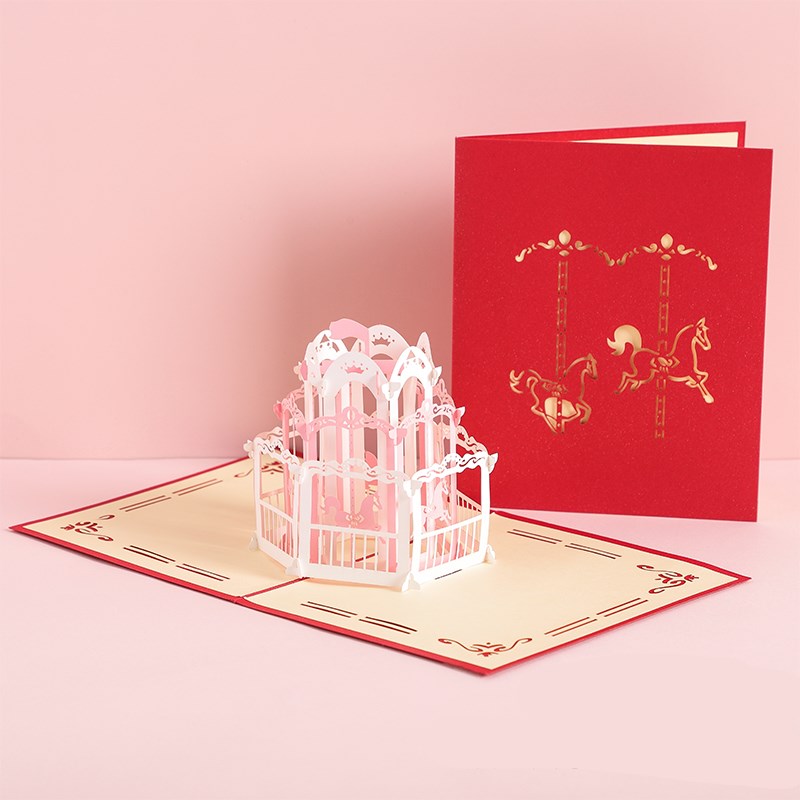 Buy 3D Laser Cut Handmade Sakura Kissing Lover Greeting Card