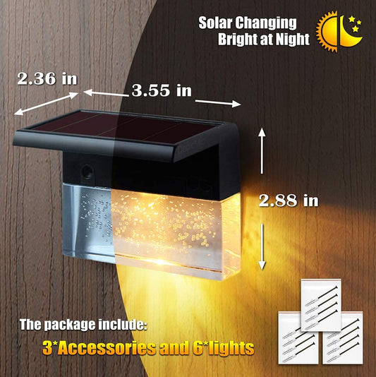 RGB LED Solar Step Fence Light Waterproof and Energy Saving