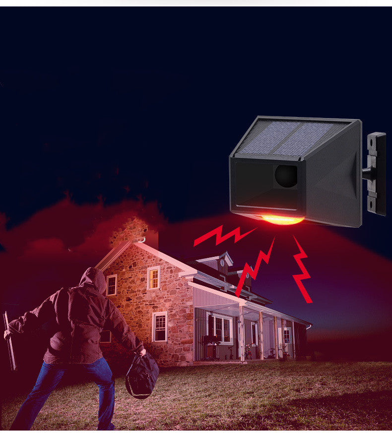 Solar Infrared Body Sensor Remote Control Security Alarm Lamp